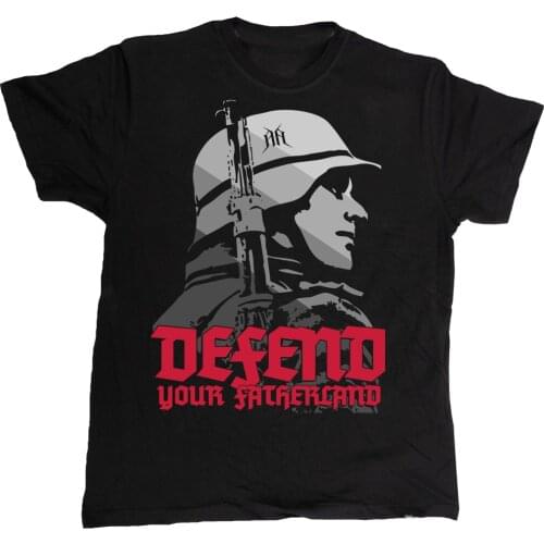 Wehrmacht Defend Your Fatherland T-Shirt. Summer Cotton Short Sleeve O-Neck Mens T Shirt New S-3XL