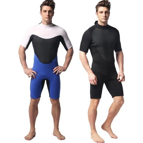 Short sleeve wetsuit 3MM Neoprene men Scuba spearfishing skin diving suit one pieces suit Snorkeling Surfing Sun-proof swimwear