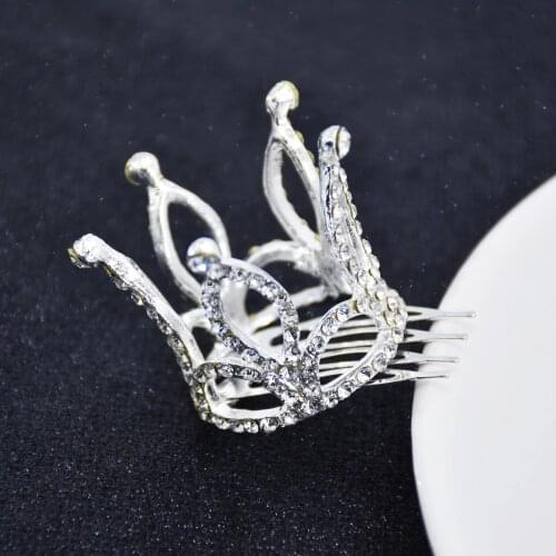 Crown Shape Small Size Hairpins For Hair Women Little Girl Crown Hair Comb Mini Tilar Party Hair Accessories Birthday Gift