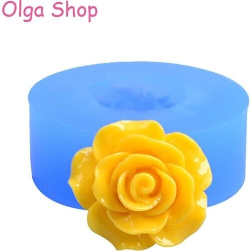 HYL015 17.8mm Rose Flower Silicone Mold - Jewelry Making Cabochon Necklace Fondant Sugarcraft Cake Topper Candy Cake Decorating