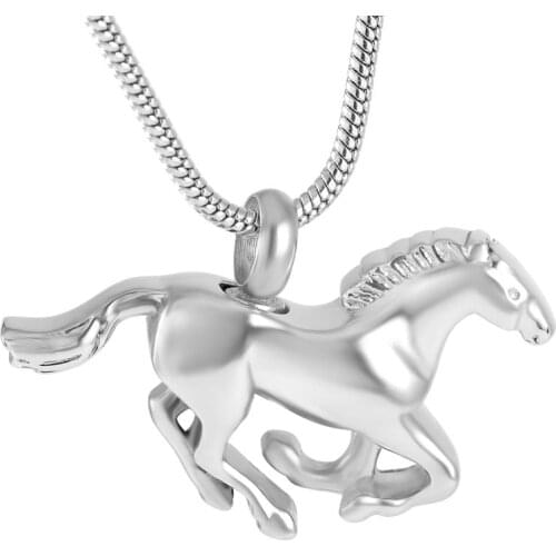 IJD8669 Swift horse shape animal memorial Necklace stainless steel funeral cremation urn ash jewelry pendant collar charm