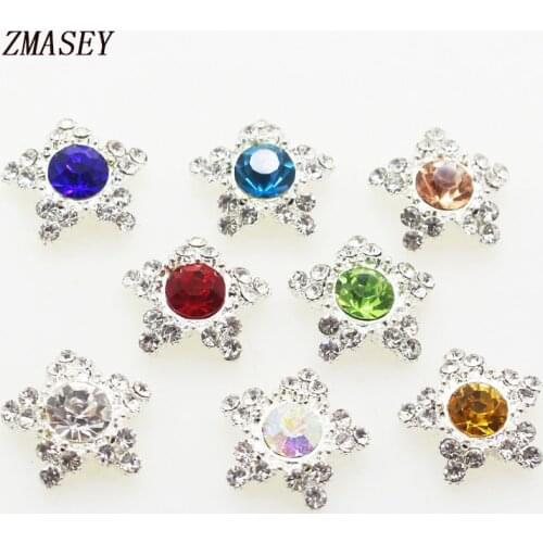 Exquisite Pentagram rhinestones button10pcs/set handicrafts holiday party decoration clothing sewing button embellishment