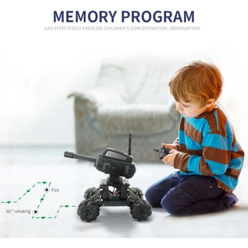 JJ-01 1/8 RC Tank Car launch Cannonball Made of Water Need Assemble Alloy Programming DIY RC Off-road Climbing Car Gift for Kids