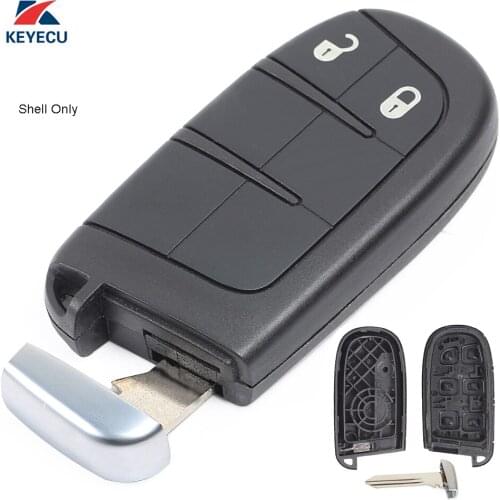 KEYECU 2 Button Replacement Remote Key Shell Case Fob for 2011-2014 Chrysler 300 Challenger Charger Grand Cherokee (Shell Only)