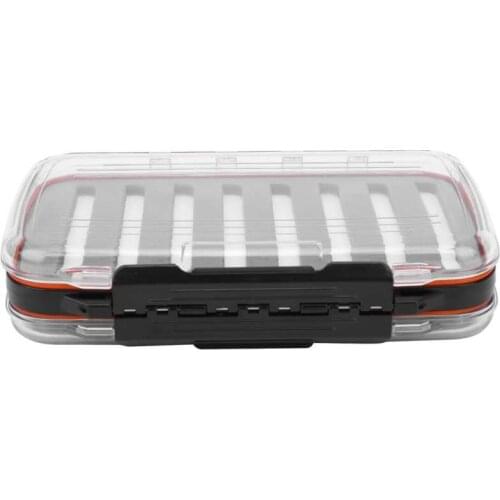 Fly Fishing Tackle Box Plastic Waterproof Double-Sided Fishing Lures Box Fly Baits Storage Box Fishing Tackle Accessory