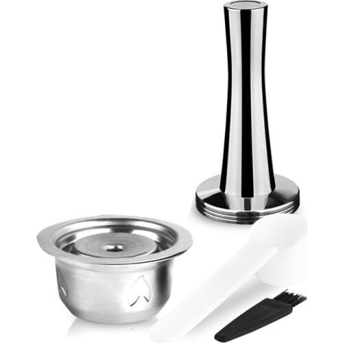 Reusable Coffee Capsules And Coffee Tamper Stainless Steel Reusable Coffee Pod Coffee Espresso Refillable Coffee Pods