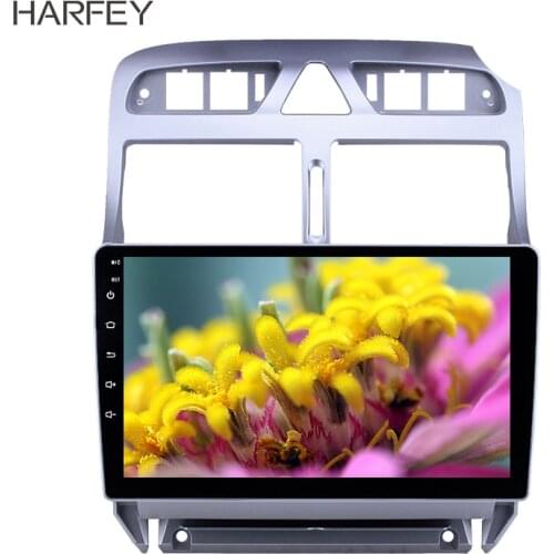 Harfey 2din 9inch GPS car multimedia player Android 8.1 for Peugeot 307 2007 2008 2009 2010 2012 2013 Head unit car Radio