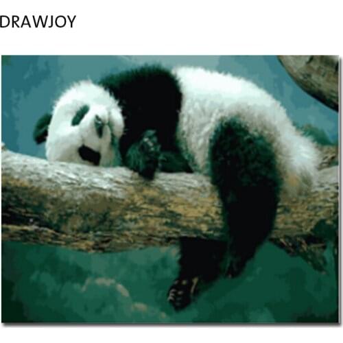 DRAWJOY Framed Pictures Painting & Calligraphy DIY Painting By Numbers Of Panda Oil Painting Home Decor 40*50cm GX21515