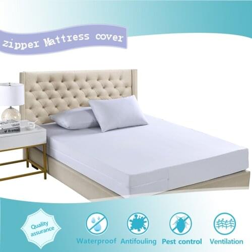 Dropship 160X200CM Zippered Mattress Encasement Cover Waterproof Mattress Protector Bed Sheet Hotel Mattress Zipper Bed Cover