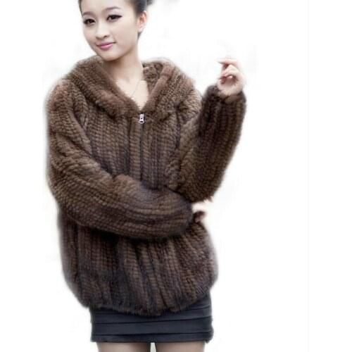 New Natural Mink Fur Coat Women mink fur jacket All-match Knitted Mink fur Coat big size 5XL Free shipping