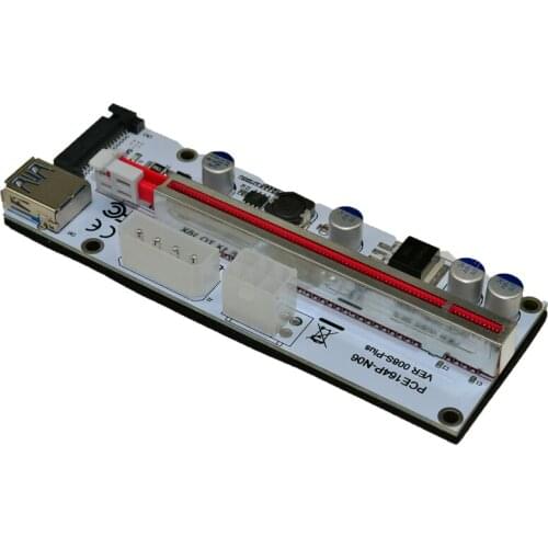 NEW Riser 008s Plus 60cm PCI-Express 1X to 16X Riser Card Adapter Cable USB 3.0 PCI-E Riser 4pin 6pin SATA for BTC Miner Mining