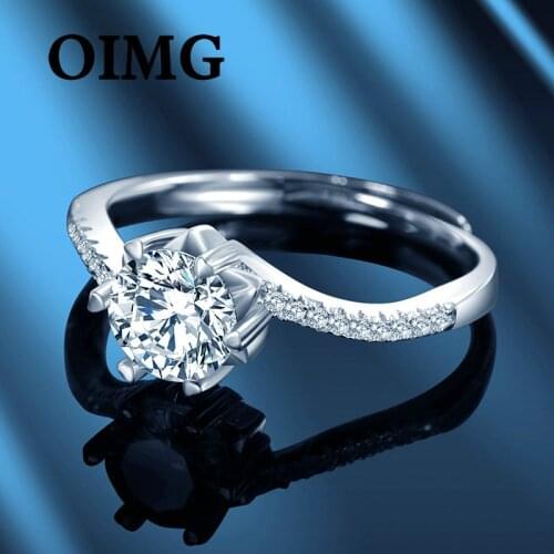 OIMG 2021 new female imitation Moissanite ring female one carat fashion proposal simple design jewelry BB-02
