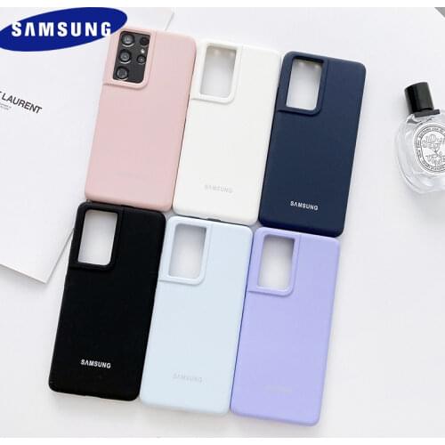 Original Samsung S21 + S21 Ultra Case Silky Silicone Cover S 21 Soft-Touch Back Protective Housing For Galaxy S21 Plus With Box