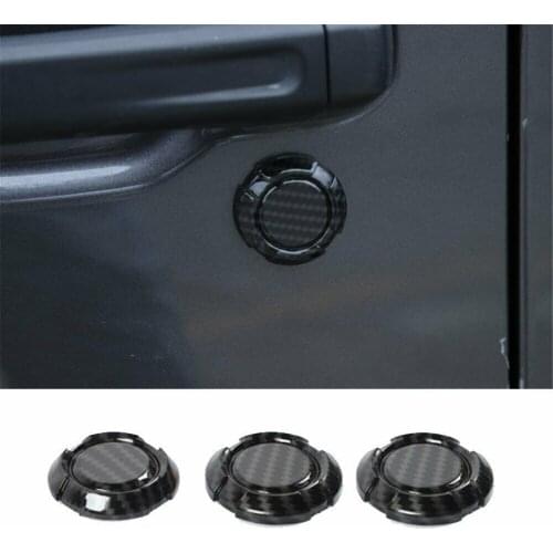 Dropshipping Carbon Fiber Car Door Key Jack Hole Decoration Cover Protector Sticker for Jeep Wrangler JL Gladiator JT 2018