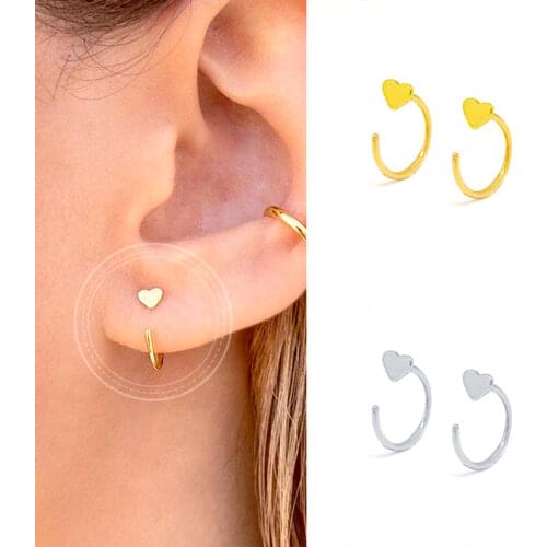Prevent Allergies 925 Silver Women Simple Small Diamond Stud Earrings Gold/Silver/Rose Gold Fashion Party Jewelry