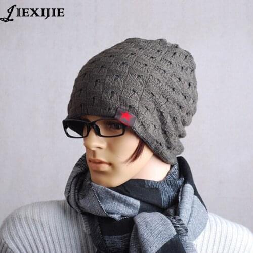 Autumn winter unisex knitted Skullies casual cap gorro men hat women hats snow caps knit hat skull chunky baggy warm unisex j009