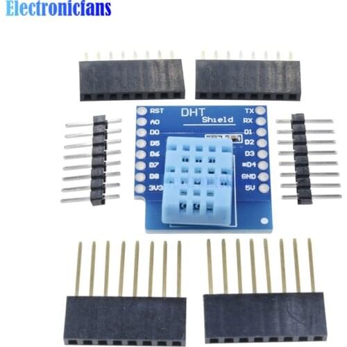 1 Set DHT Shield For Wemos D1 Mini DHT11 Single-Bus Digital Temperature And Humidity Sensor Module With Matching Pins