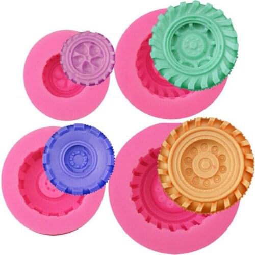 Tires Silicone Cake Mold 3D Flower Fondant Mold Cupcake Jelly Candy Chocolate Decoration Baking Tool Moulds