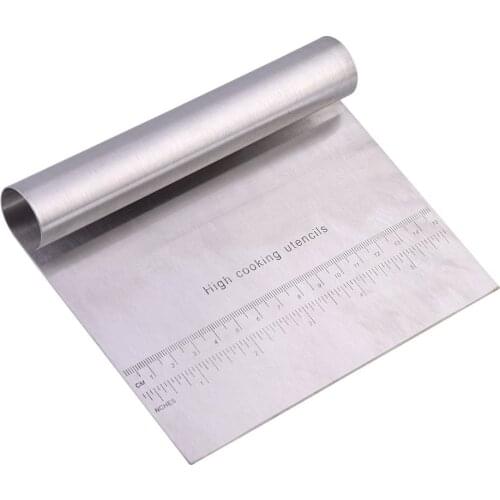 Dough Scraper Cutter Scale Household Stainless Steel Dough Scraper Cutter Cake Pizza Bread Decorating Baking Pastry Tool