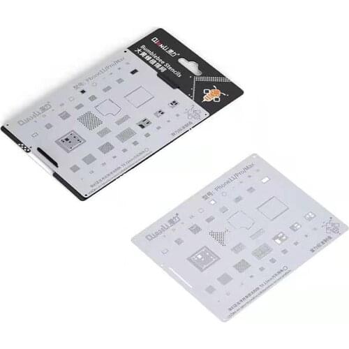 QIANLI BGA Tin Planting Steel Mesh Formwork For Iphone 6 6P 6SP 7 7P 8 8P X XS MAX 11 PRO MAX T0.12MM Repair Steel Plate