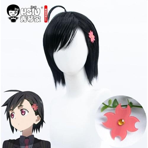 HSIU Anime ID:INVADED Cosplay Koharu Hondomachi Cosplay Wig Handsome girl Black wig Party Wig Give away brand wig net