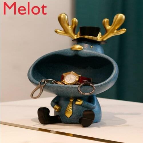 Deer Put Key Storage Decoration Home Living Room Creative Cat Wedding Gift Modern Light Luxury Hallway Decorations