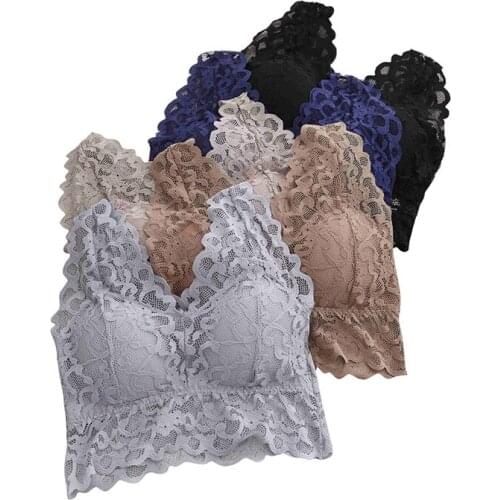 Fashion Women Lace Beauty Back Wrapped Chest Strap Chest Pad Bottoming Anti-glare Ladies Camisole Underwear Tube Top