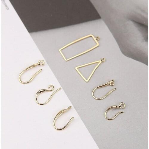 8pcs Gold Temperament Simple Irregular Geometric Stud Earrings For Women Material French Ear Hooks Diy Jewelry Accessories