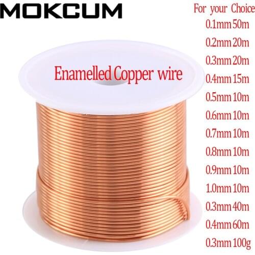 0.1mm 0.2mm 0.3mm 0.4mm 0.5mm 0.6mm 0.7mm 0.8mm 0.9mmCable Copper Wire Magnet Wire Enameled Copper Winding Wire Coil Copper Wire