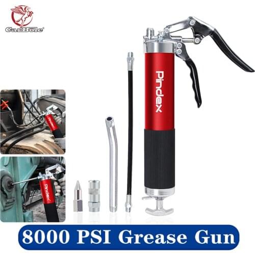 100% New 8000 Psi Heavy Duty 400CC Grease Gun Pistol Grip Manual Grease Gun Flexi Rigid For Suv Truck Excavator General Car