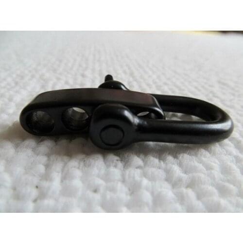 15Packs/lot free ship Black Stainless Steel D Adjustable Shackles for 550 survival Paracord Bracelets