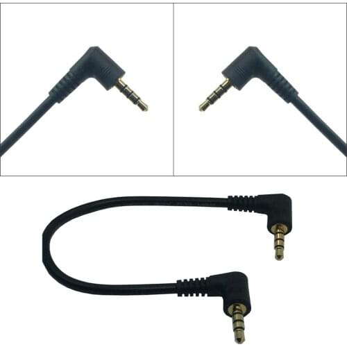 4Pole Dual 90 Degree AUX Cable Jack 3.5mm Male to Male Right Angle Audio Cord