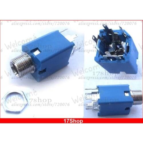 4PCS Copper 1/4" 6.35mm Female Stereo Jack Socket Panel for Amplifier headphones