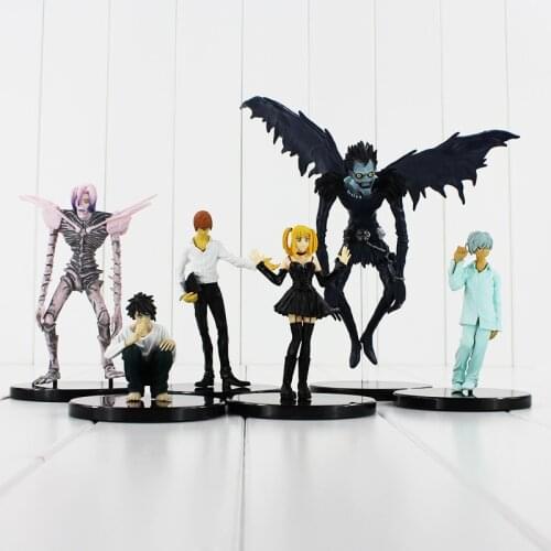 6pcs/lot Anime Cartoon Death Note L Killer Ryuuku Rem Misa Amane PVC Action Figures Toys Free Shipping