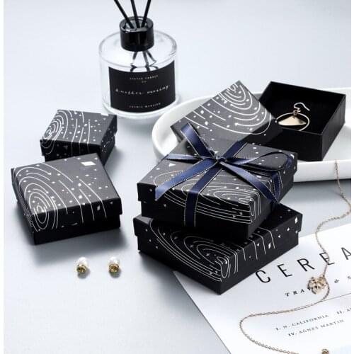 Black jewelry packing box Birthday Party Valentines Day Gift Box for Girlfriend/Boyfriend paper bags for gifts cajas de carton