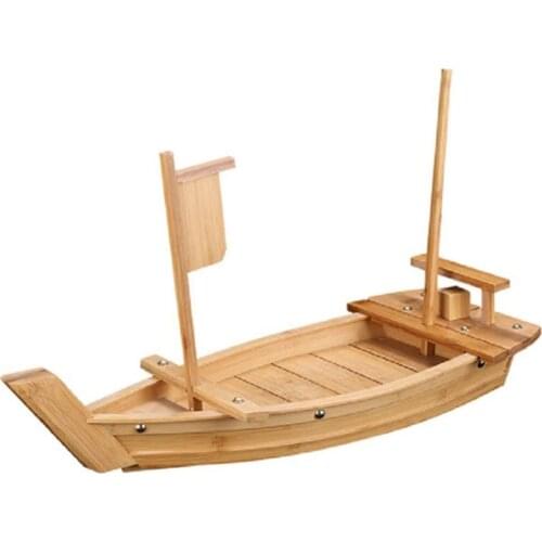 1pc Sushi Boat Bamboo Boat Wooden Boat Tableware Japanese Dragon Boat Platter Sushi Plate Tableware