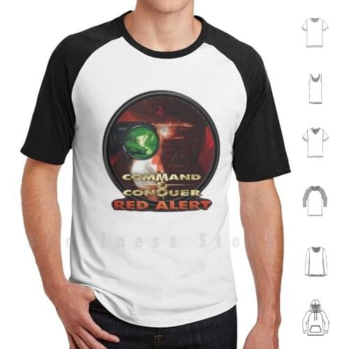 Red Alert Logo T Shirt 6xl Cotton Cool Tee Red Alert Command And Conquer Video Game Gaming Pc Gaming Playstation Windows Tanks