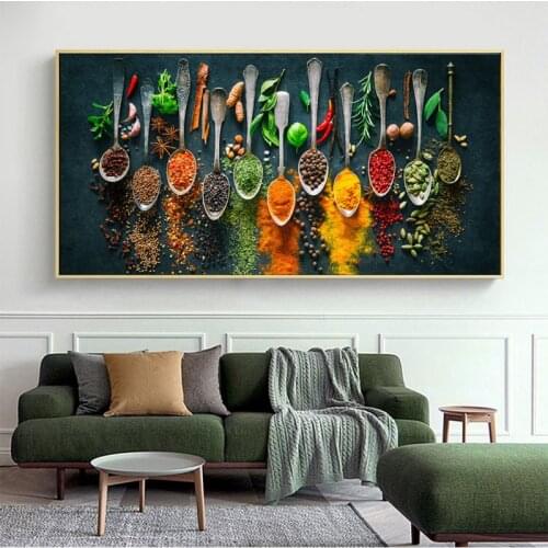 140x200cm Customed Herbs and Spices for Cooking Canvas Art Posters And Prints Kitchen Wall Art Pictures Cuadros Decor