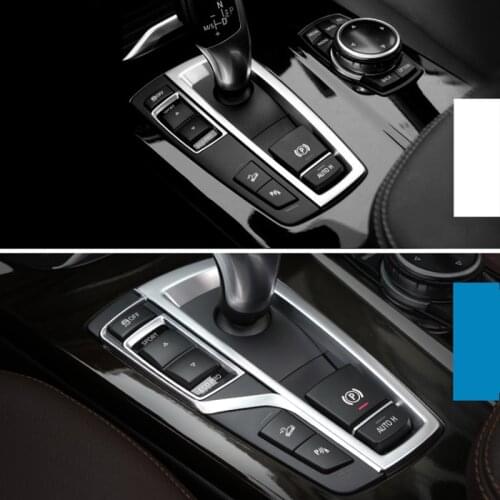 Chrome Inner Gear Shift Box Sequins Cover Trim interior Stall Decoration strip sticker for BMW 5 7 Series X3 X4 F01 F10 F25 F26