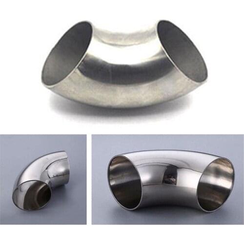 Quality 76mm Stainless Steel Car Exhaust Weld 90 Bend Elbow Pipe Fitting Newly
