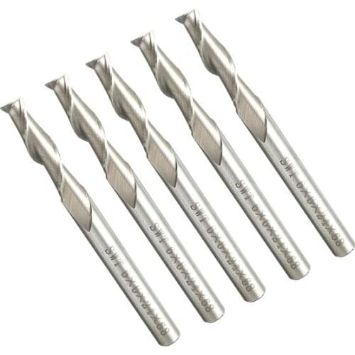 5pcs 6mm 2 Flute End Mill Cutter Spiral Drill Bit CNC Tool 6x6x24x68mm