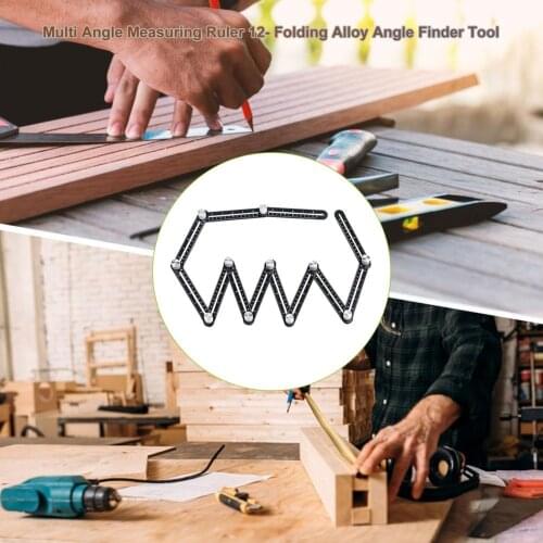 Tile Hole Locator Multi Angle Measuring Ruler 12- Folding Alloy Angle Positioning Ruler Professional Wood Flooring Tool