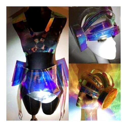 Model nightclub catwalk show costume stagetechnology business show laser gogo ds dance team party star space suit