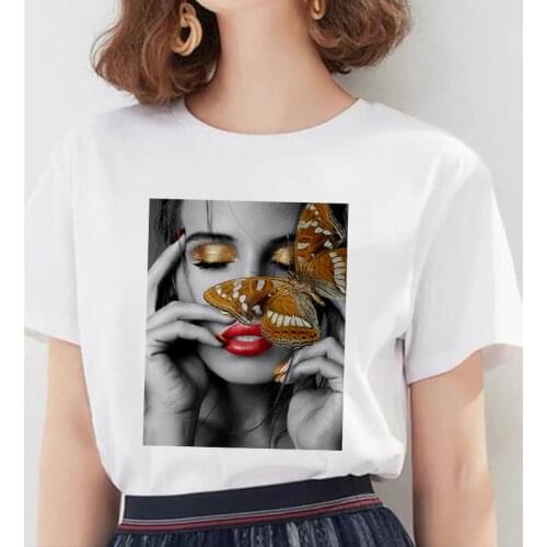 Fashion Lovely Personality Woman Nordic Vintage Art pirnt T Shirt Women Harajuku Short Sleeve Punk Streetwear Clothes T-Shirt