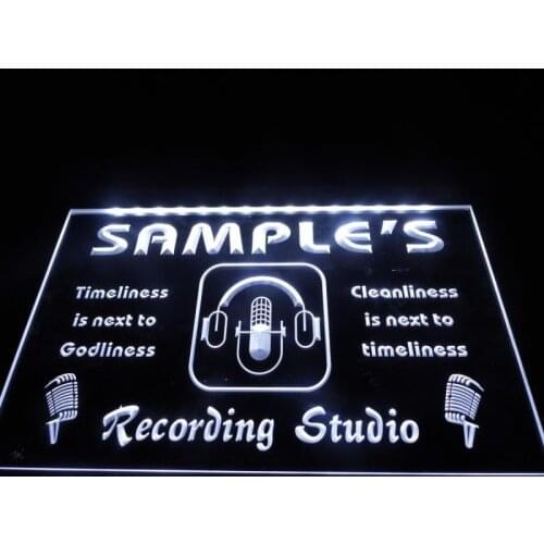 Tm043 Name Personalized Custom Recording Studio Microphone Neon Light Sign