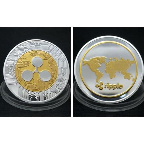 Gold/Silver Plated Ethereum Ripple Bitcoin Dogecoin TRX IOTA QTUM Ada Cardano Digital Currency Coin Commemorative Coins