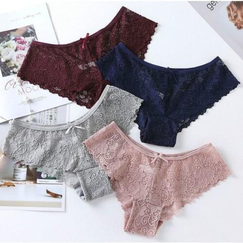 Sexy Lace Panties Women Fashion Cozy Lingerie Tempting Briefs High Quality Womens Underpant Low Waist Intimates Underwear
