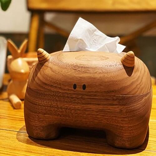 Wooden Tissue Box Home Furnishing Decoration Storage Boxs Tissue Toilet Paper Holder Living Room Office Tissues Storages Case