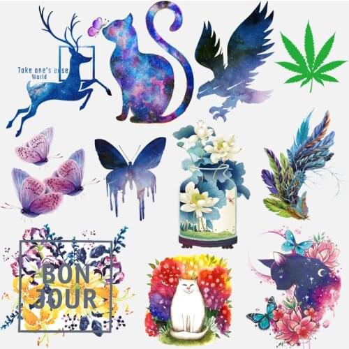 Diy Patch Butterfly Thermal Transfer For Clothes anime Accessories Iron On Transfer For Clothing Jeans Sticker On Clothes Shirt