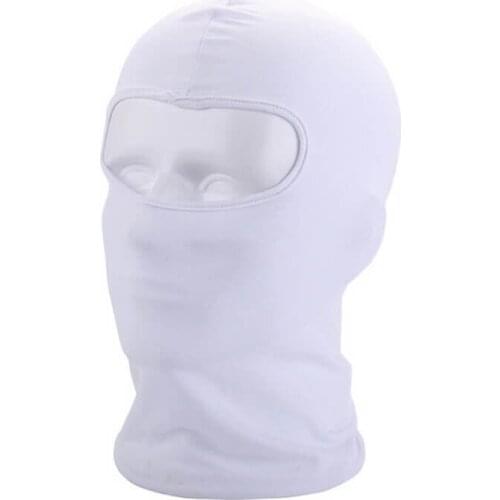 Outdoor Full Face Mask Spandex Balaclava Thin Motorcycle Cycling Ski CS Mask white